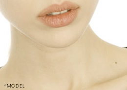 close up of a woman's chin